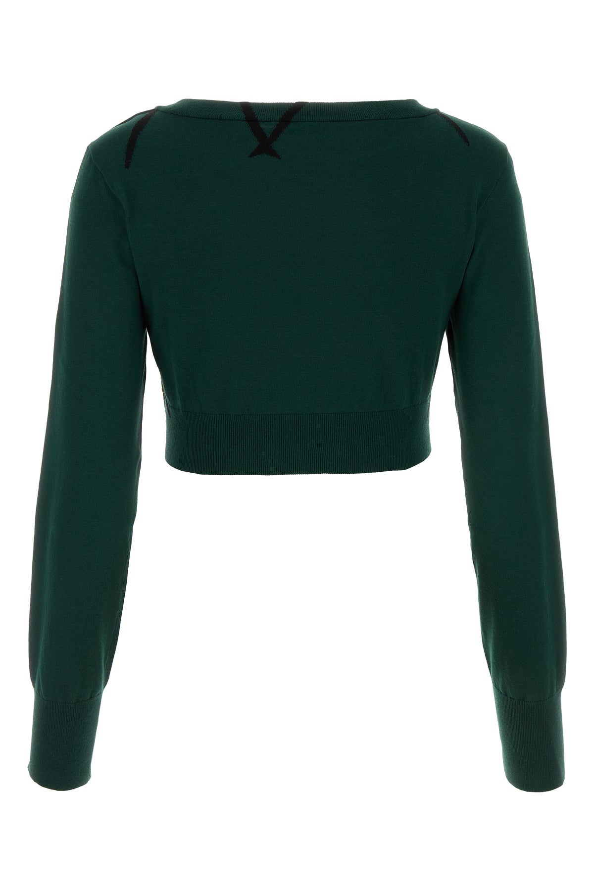 Bottle green cotton sweater - 2