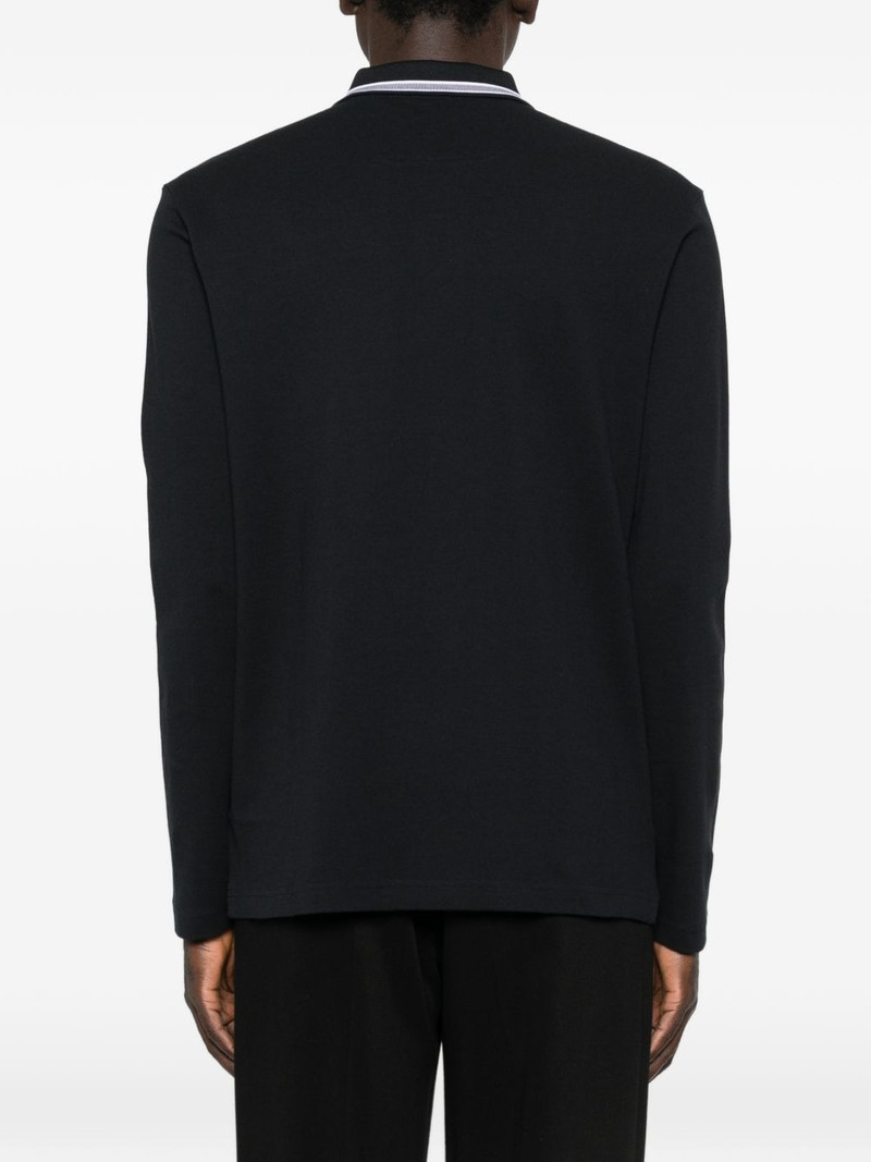 long-sleeve contrast-trim polo shirt 4