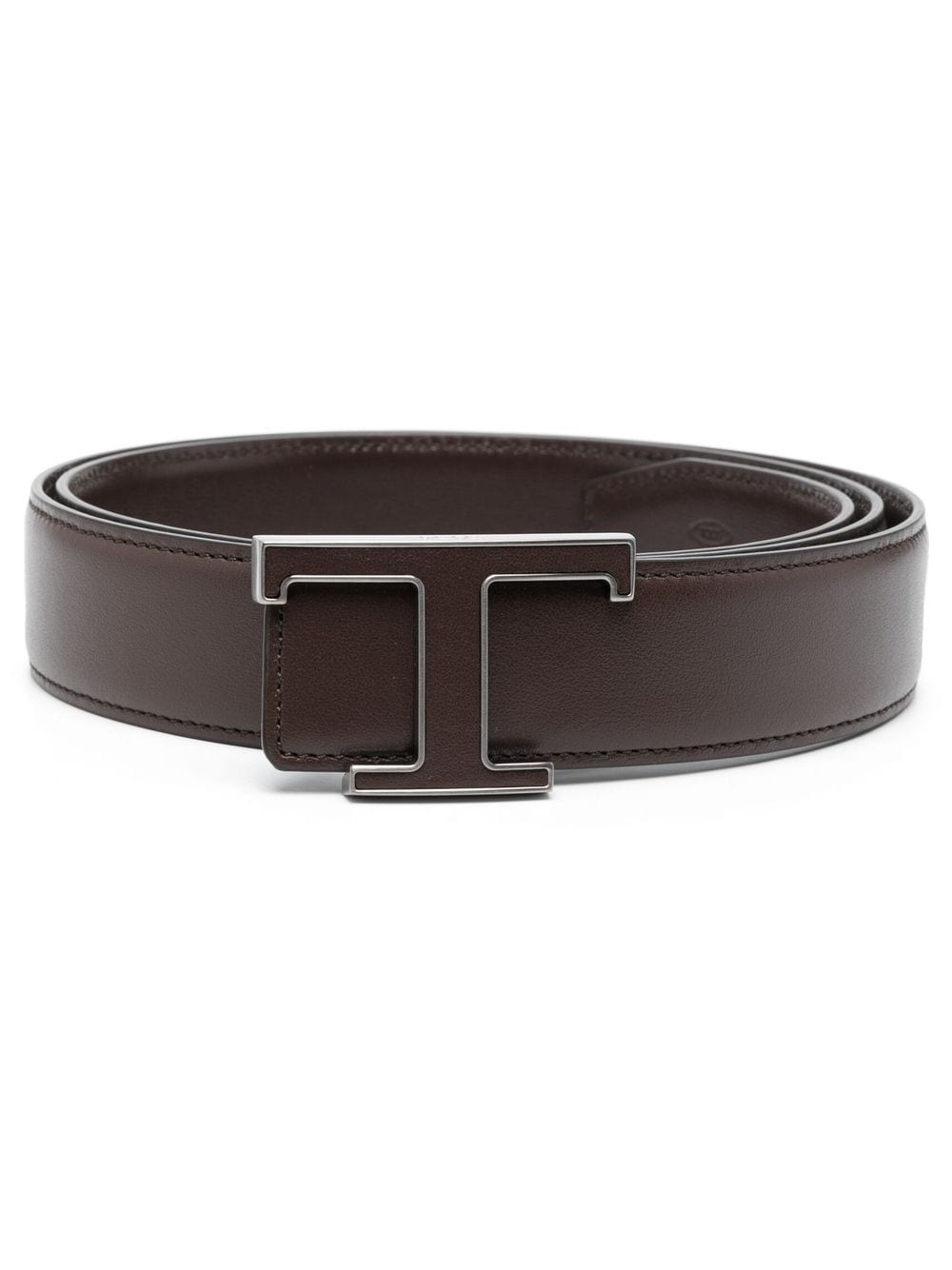 logo-buckle leather belt - 1