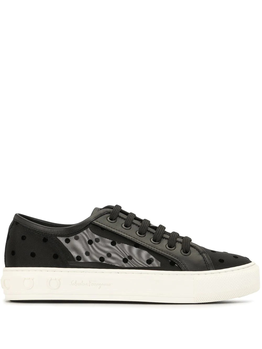 polka dot low-top sneakers - 1