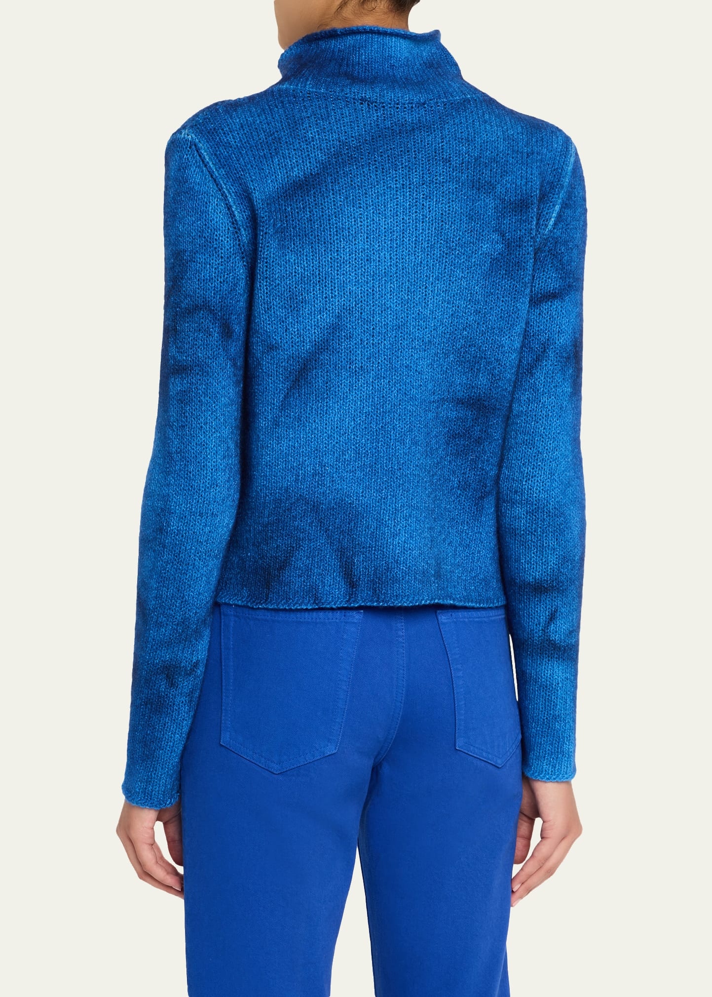 Daina Cropped Cashmere Turtleneck Sweater - 3