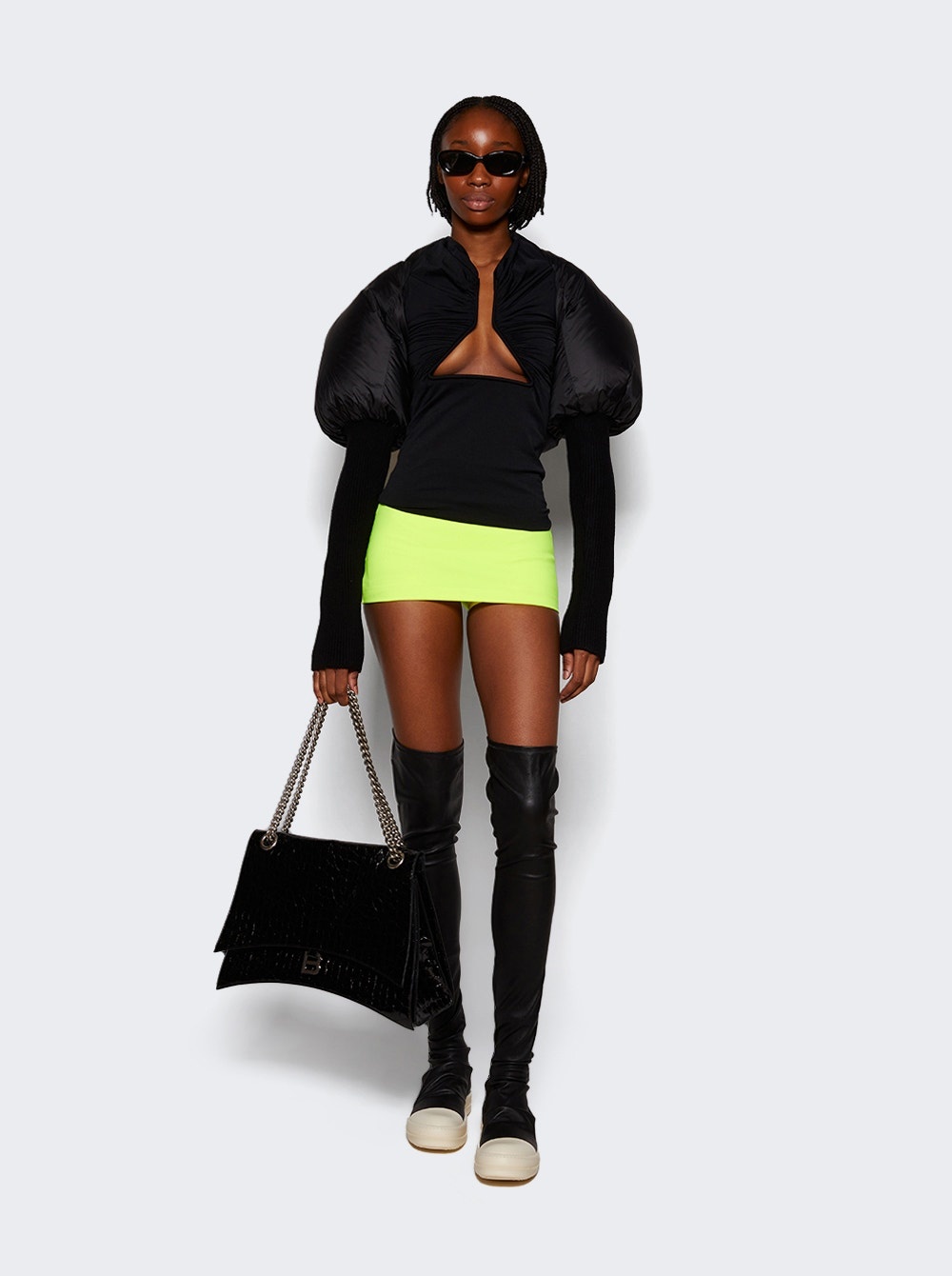 Over-the-knee Stocking Sneaks Black And Milk - 3