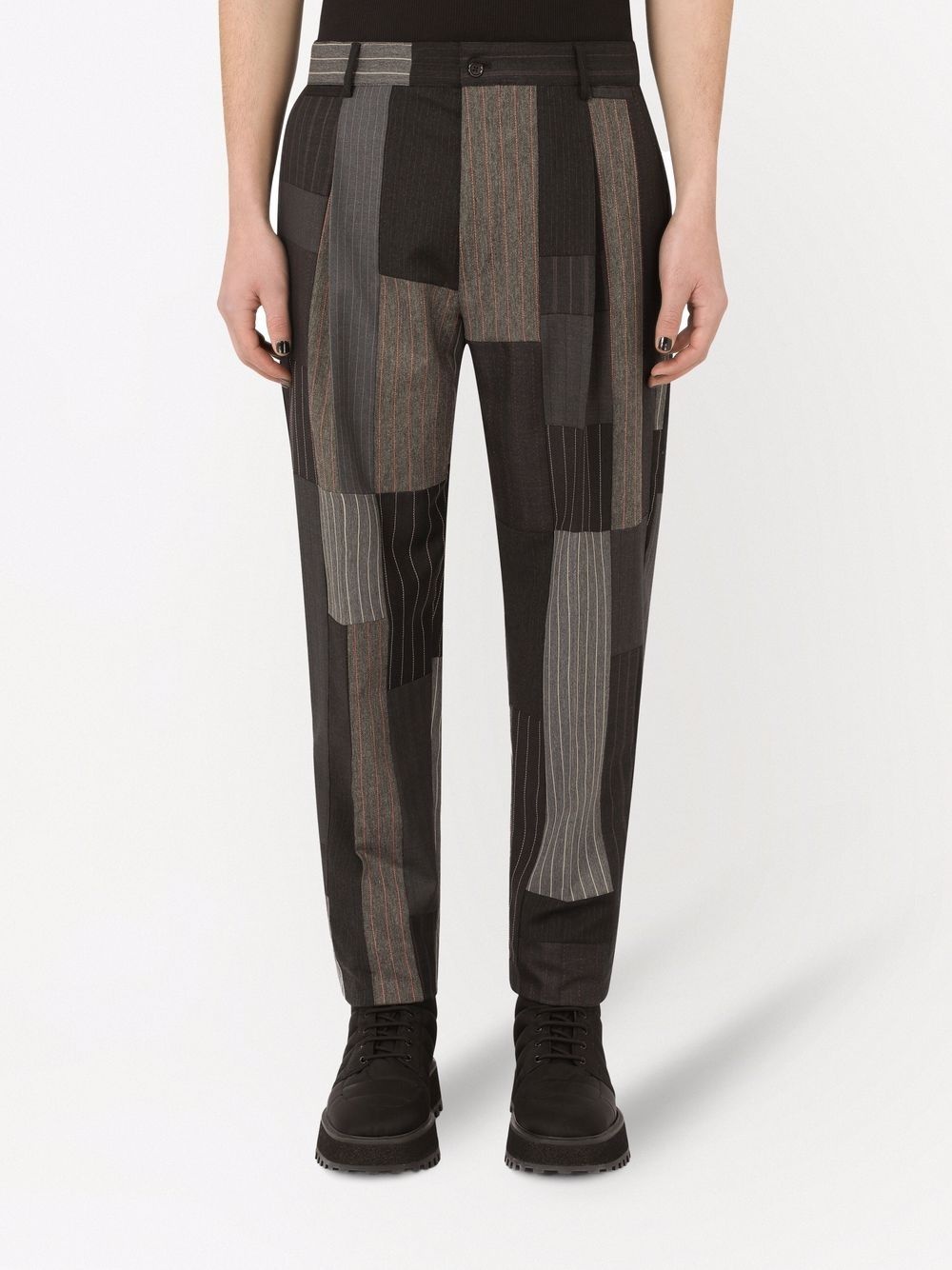 patchwork tailored trousers - 3