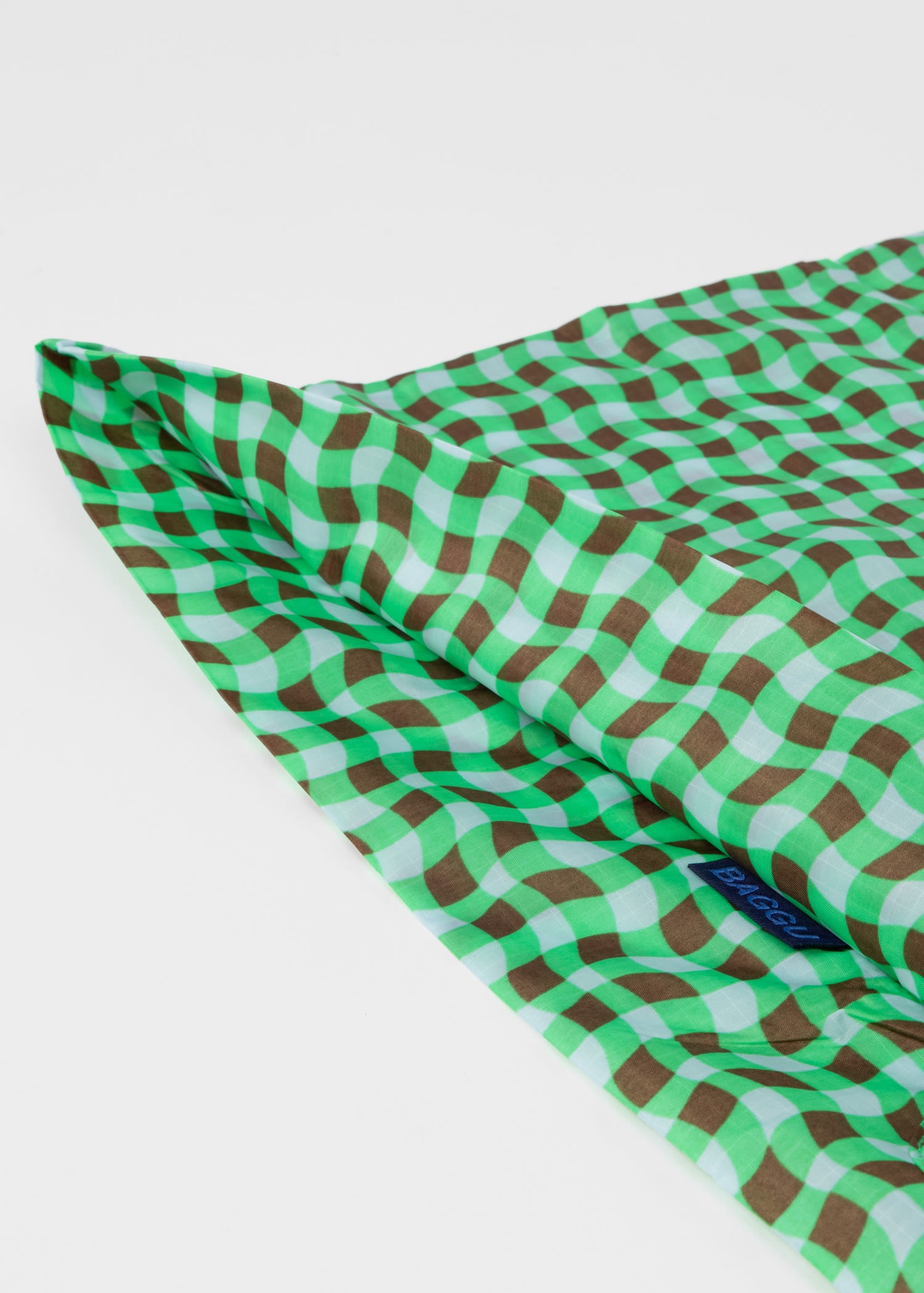 BAGGU Green Wavy Gingham Standard Reusable Bag - 3