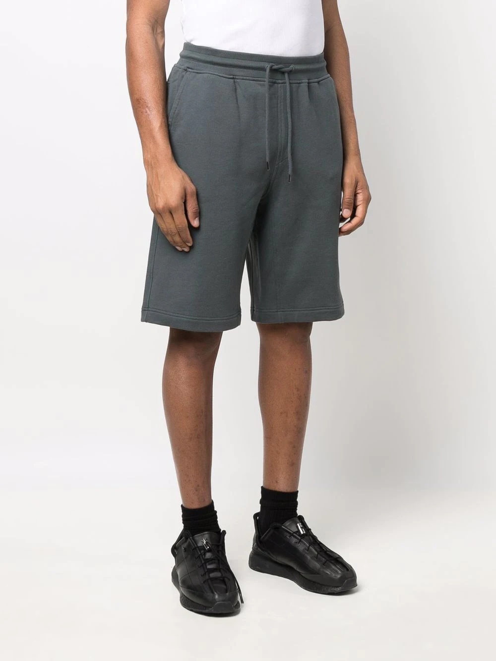 logo-patch cotton track shorts - 3