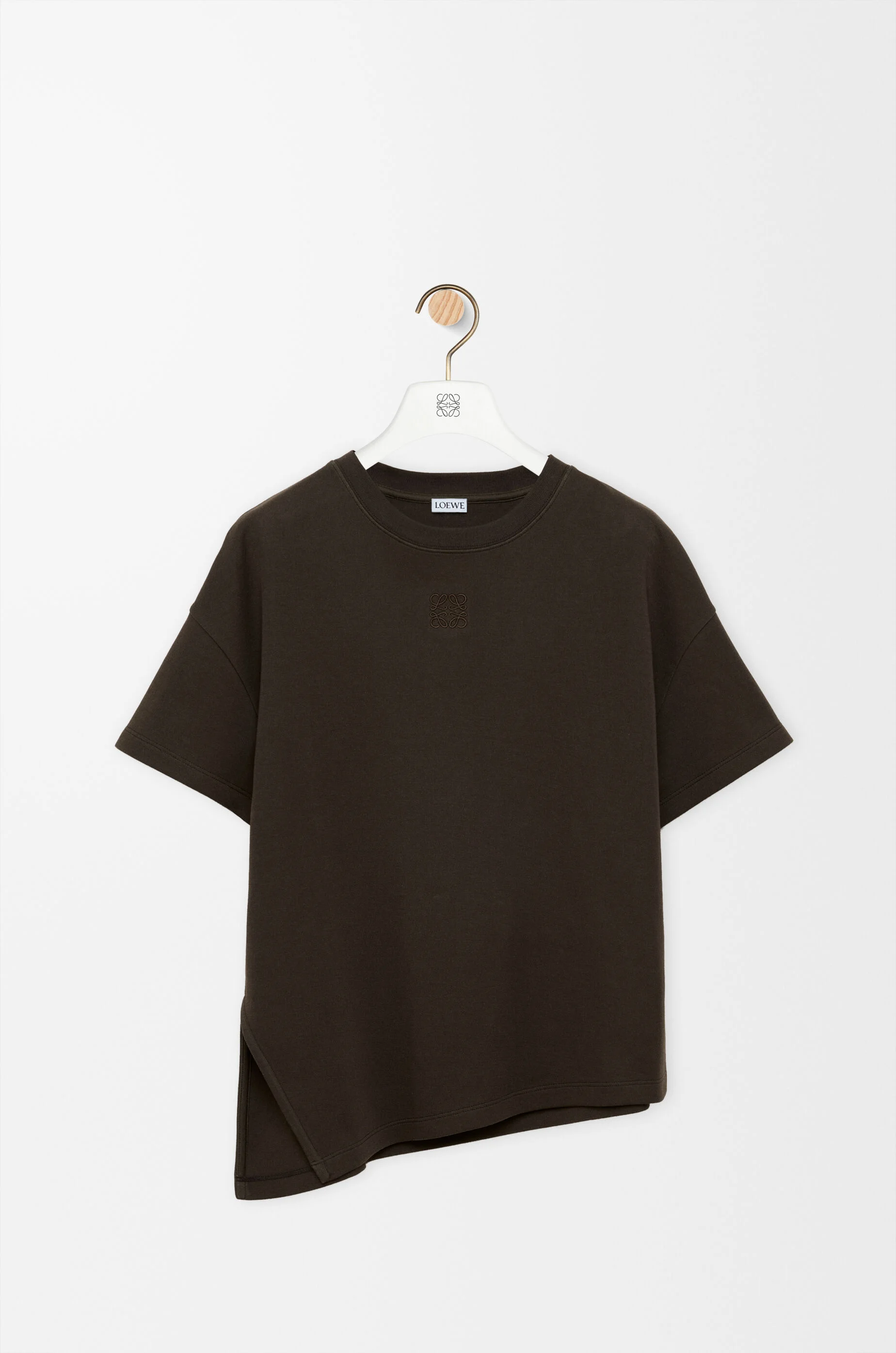 Asymmetric t-shirt in cotton blend - 1