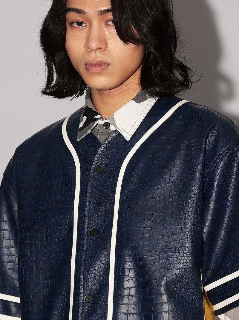 FAKE CROCODILE LEATHER BASEBALL SHIRT 6