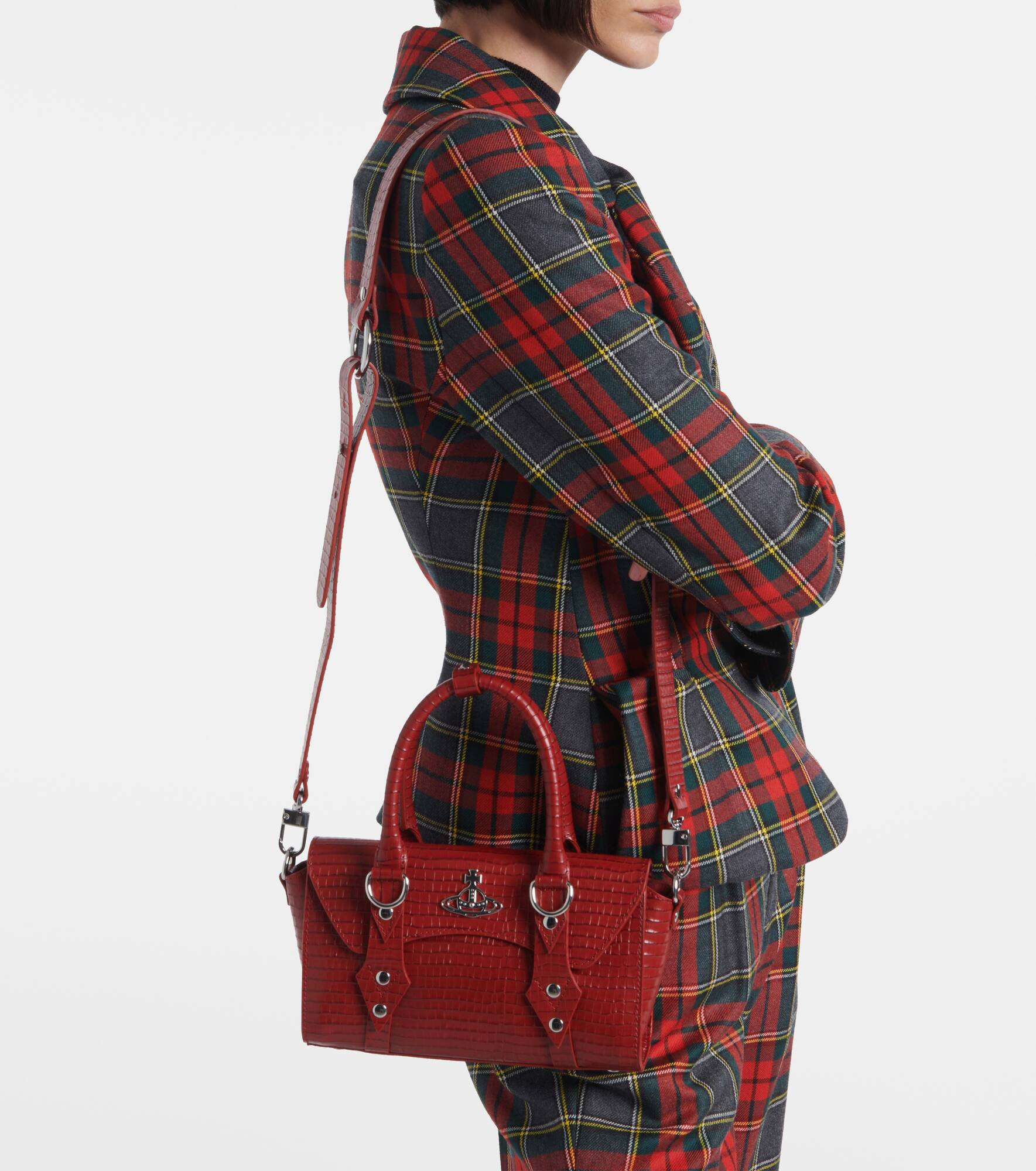 Bettina Mini croc-effect leather tote bag - 6