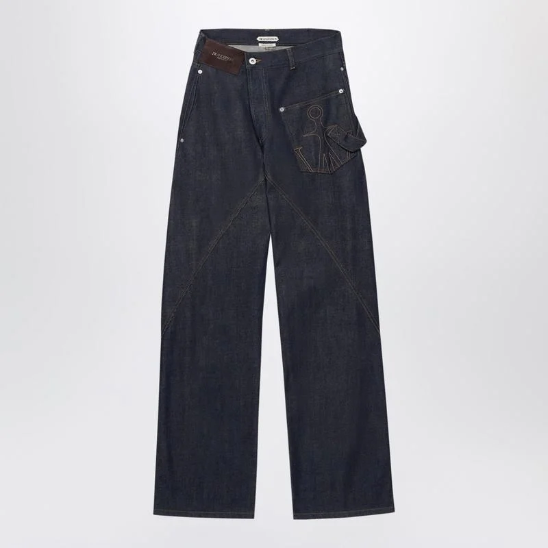 JW Anderson Indigo Twisted-Denim Jeans - 1