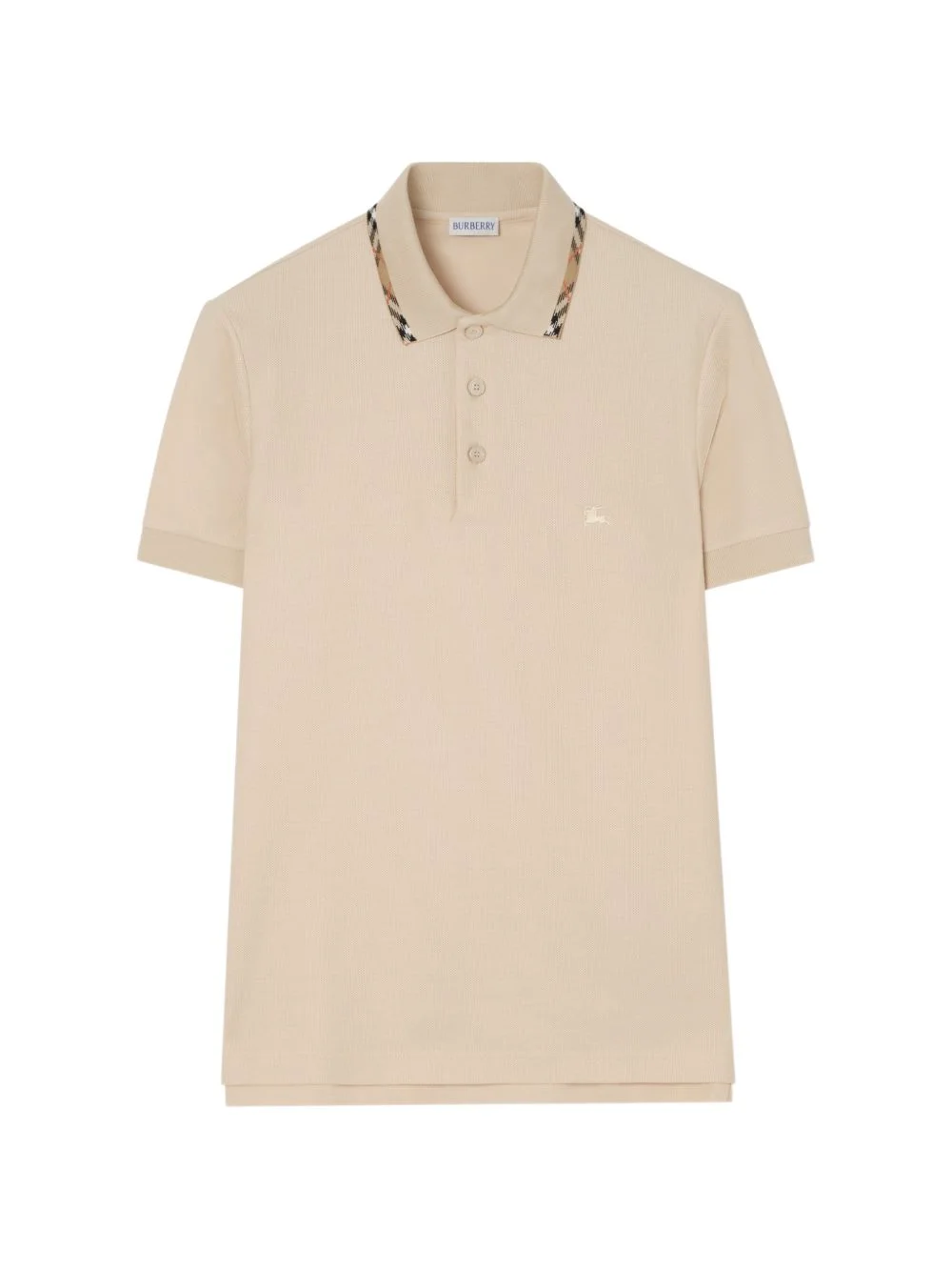 Check trim cotton polo shirt - 1