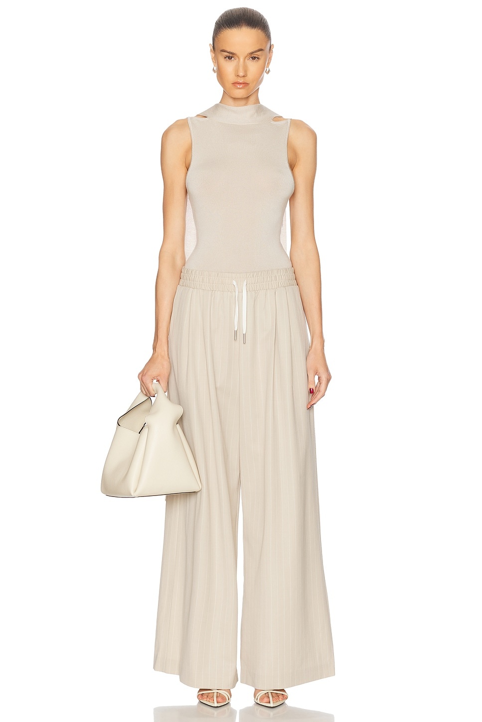Pinstripe Wool Drawstring Pant - 5