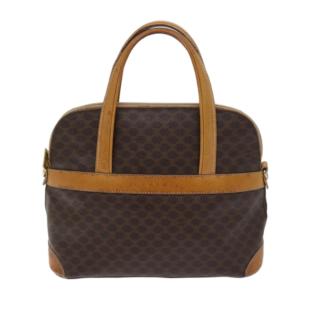 CELINE Macadam Canvas Hand Bag Pvc Brown - 13