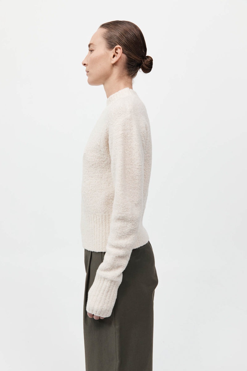 Boucle Wool Jumper - Off White - 4