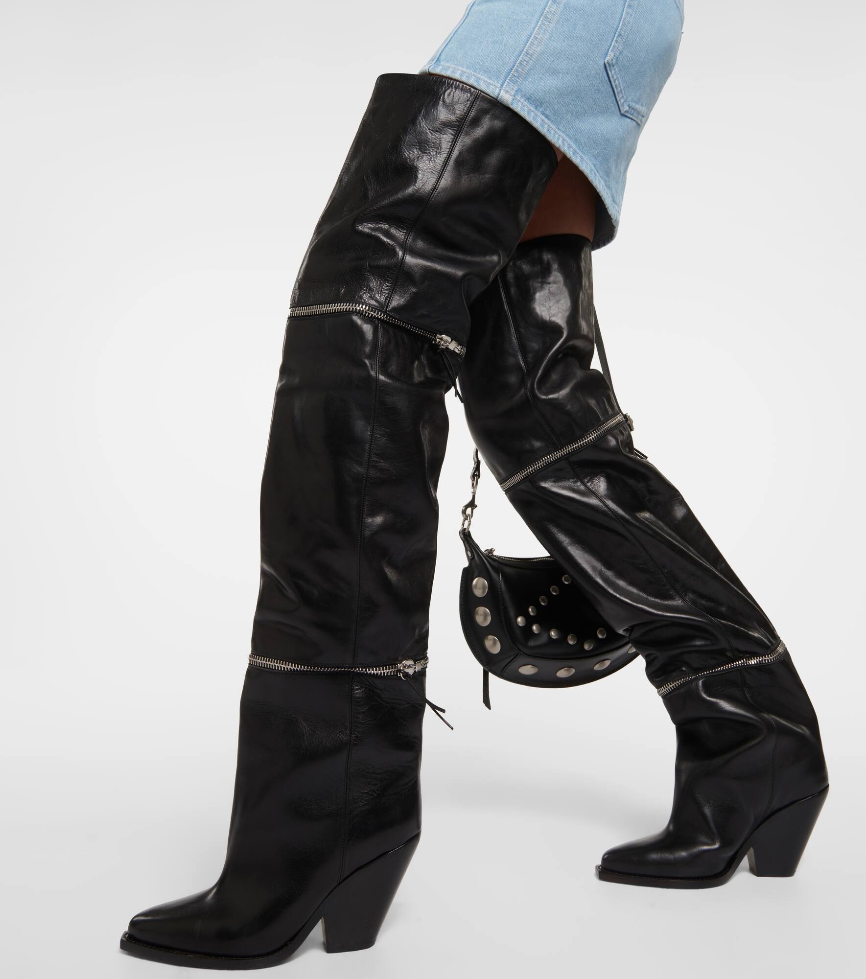 Lelodie leather over the knee boots - 2