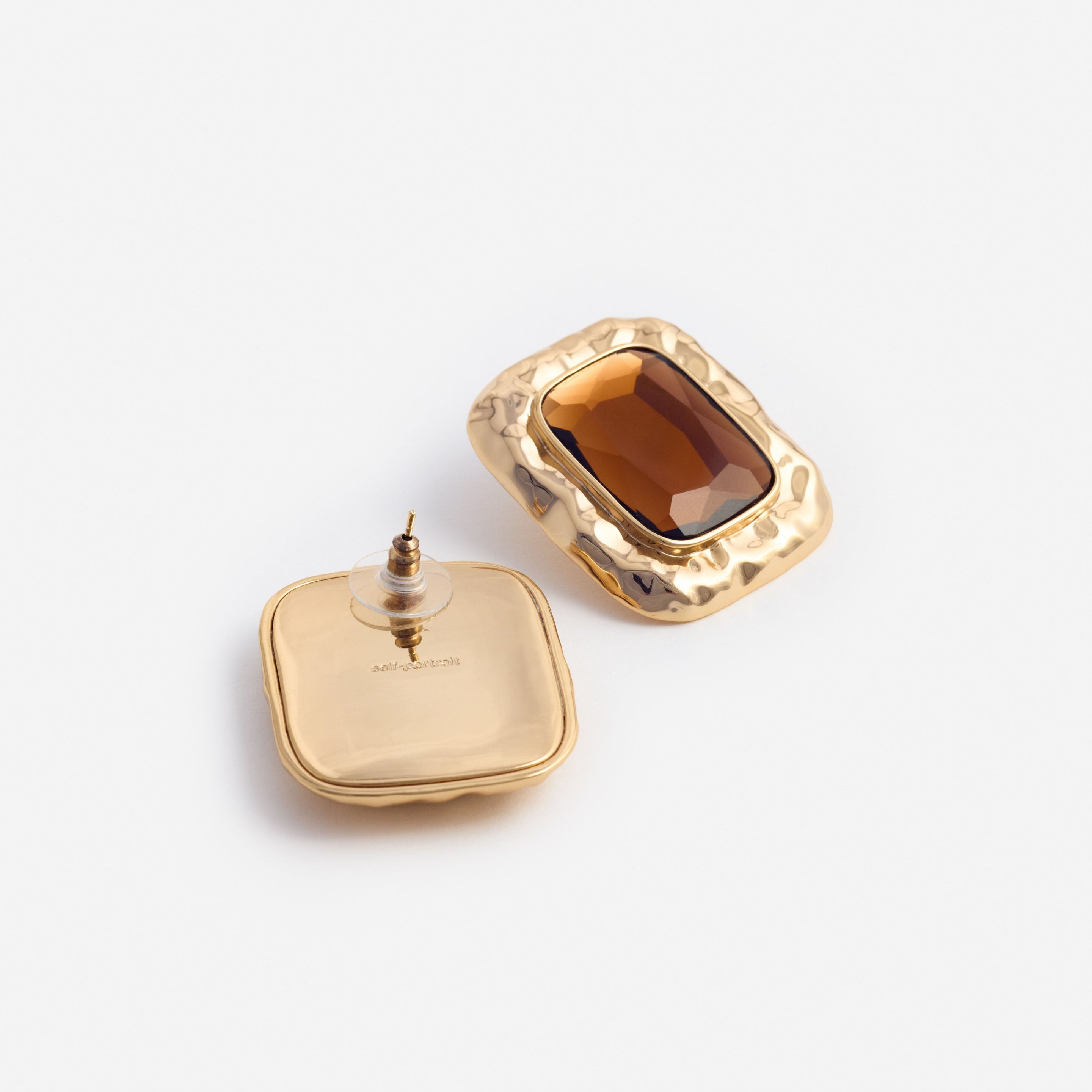 Mottled Gold Amber Earrings - 2