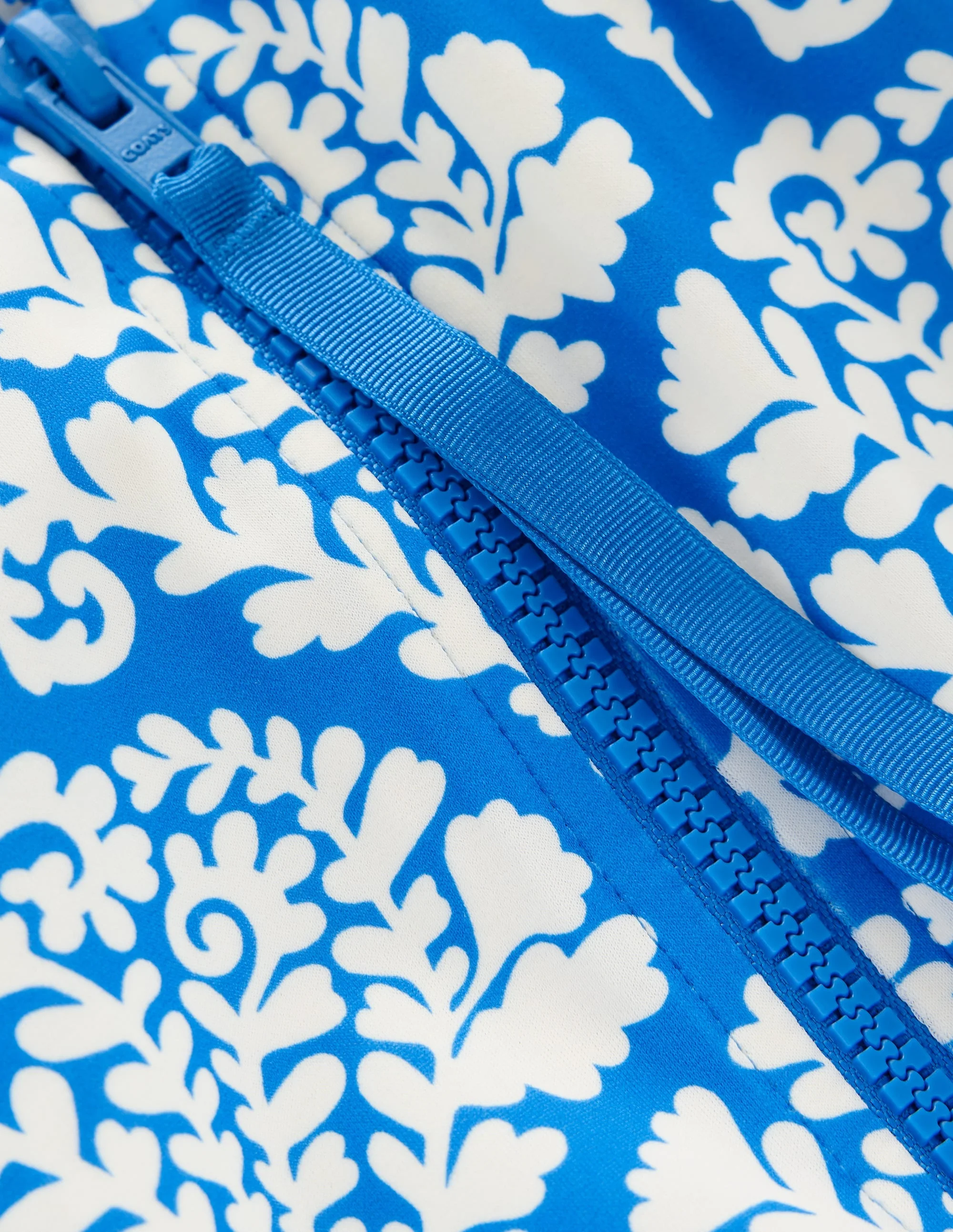 Sporty High Neck Swimsuit-Bright Blue, Blossomy - 1