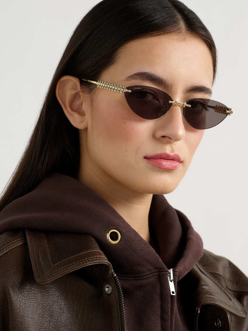 Cartier Clash De Cartier Rimless Cat-eye Gold-tone Sunglasses outlook