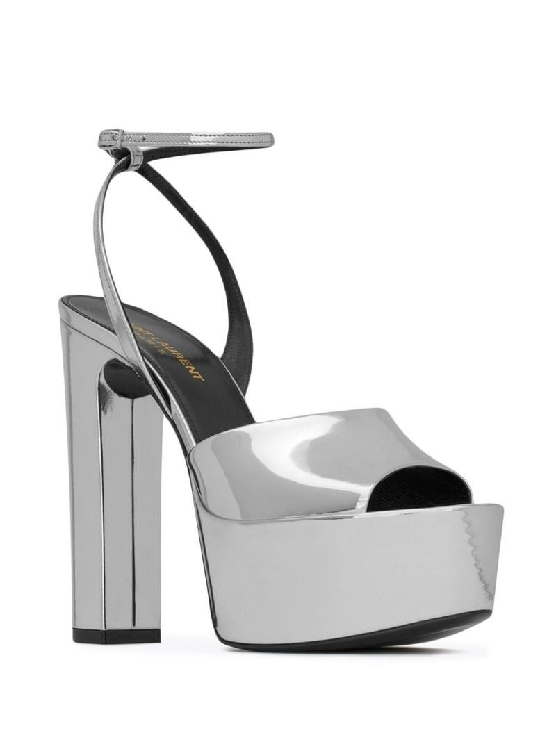 SAINT LAURENT jodie platform sandals in reflective leather outlook