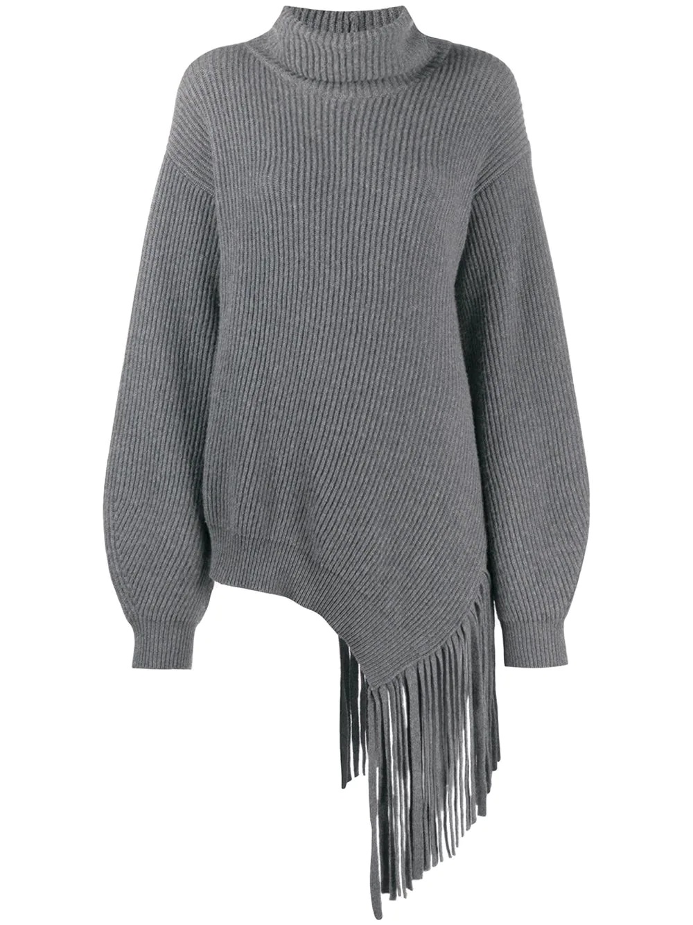 fringed rib-knit jumper - 1