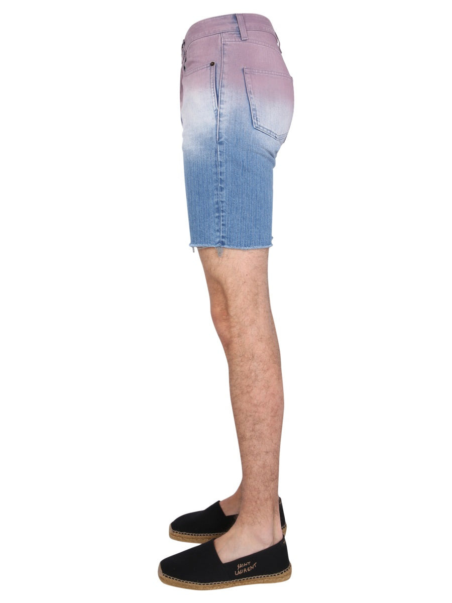 Saint Laurent Men Degraded Print Bermuda - 2