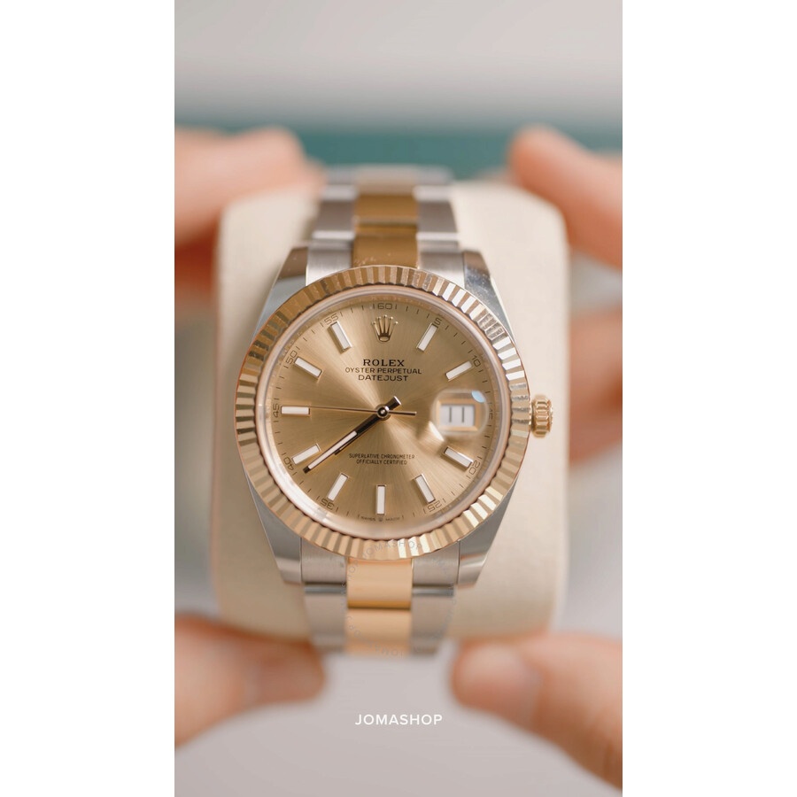Rolex Datejust 41 Champagne Dial Steel and 18K Yellow Gold Oyster Men's Watch 126333CSO - 5
