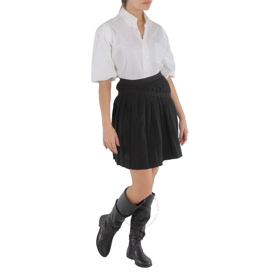 MM6 Maison Margiela Asymmetric Pleated Miniskirt - 2