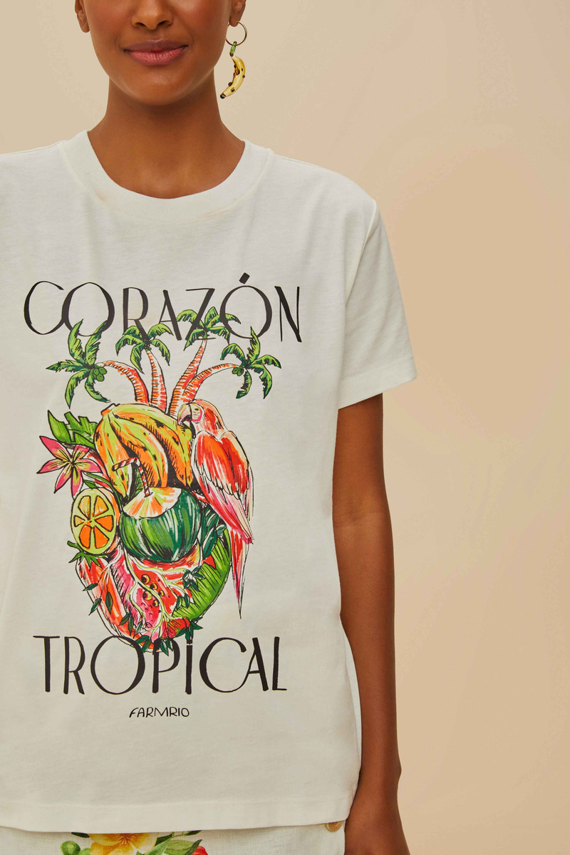 Off-White Corazón Tropical Organic Cotton T-Shirt 3