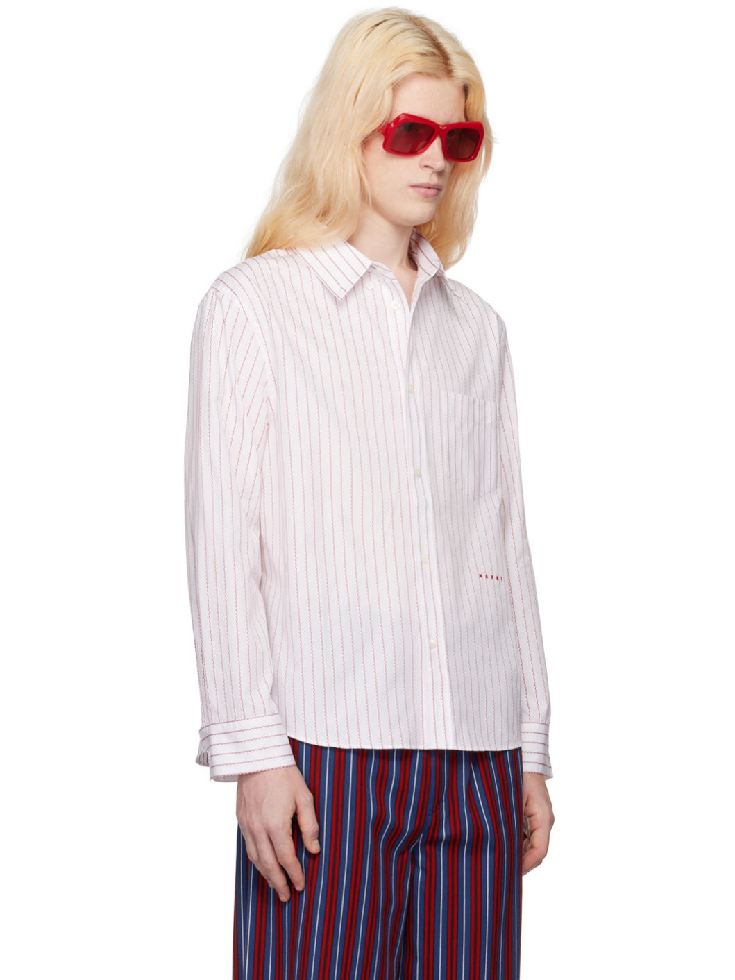 White Striped Shirt - 2