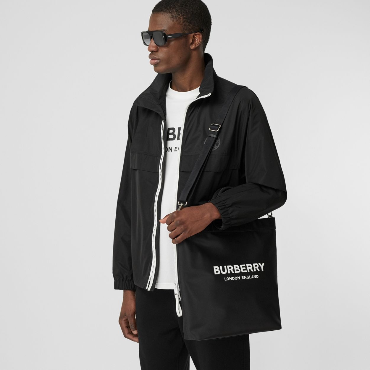 Logo Print Nylon Tote - 12