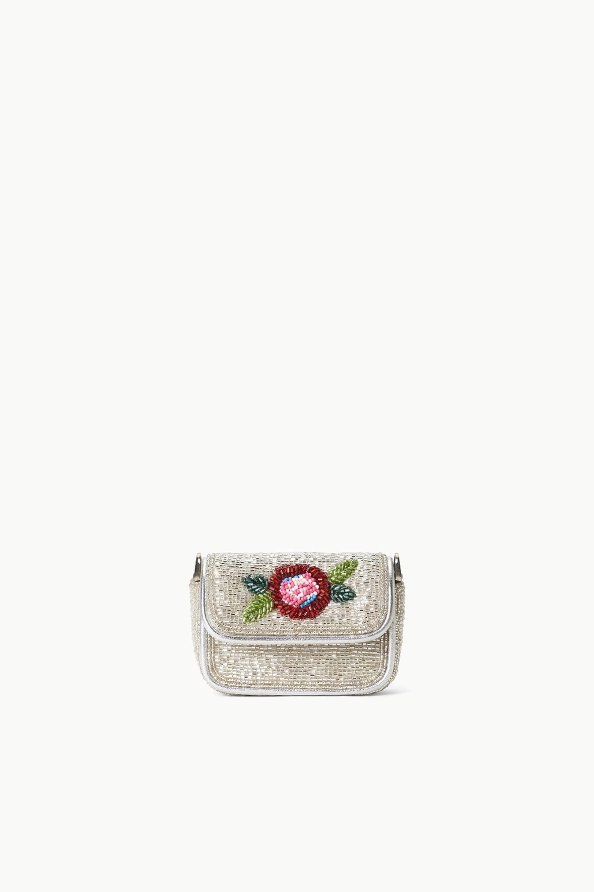 STAUD TINY TOMMY BEADED BAG DIAMOND ROSE - 3