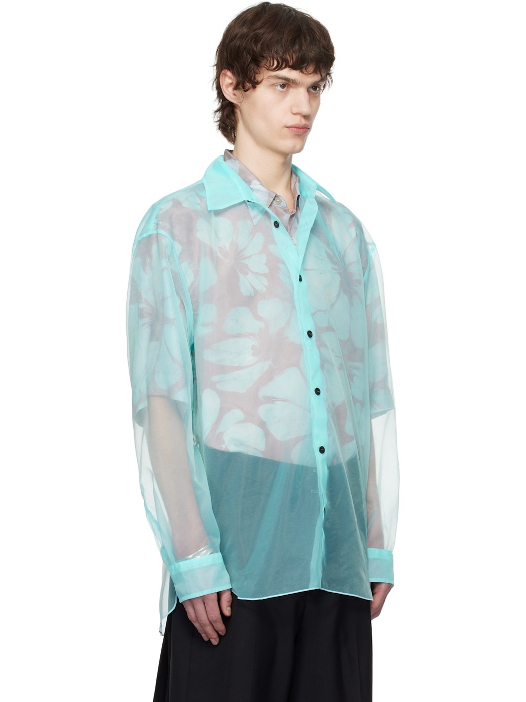 Blue Organza Shirt - 2