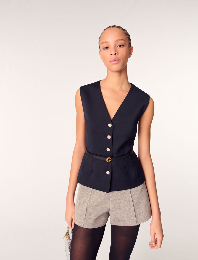 Wool blend sleeveless jacket 5