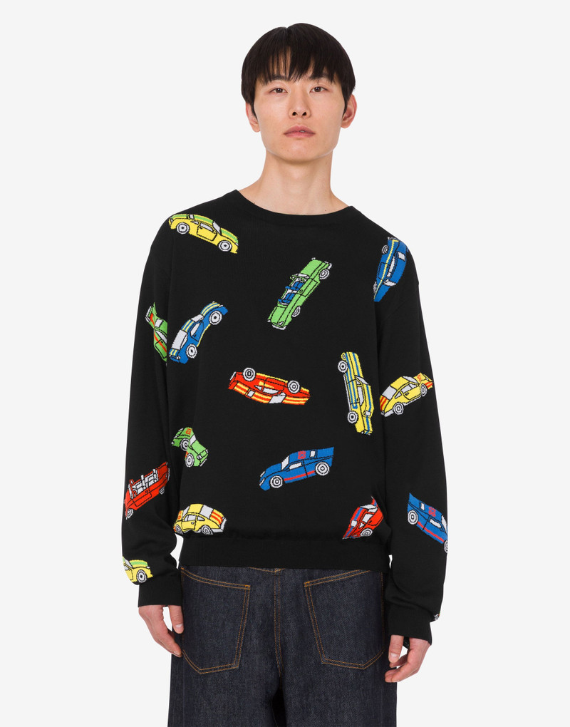 Moschino PURE COTTON INTARSIA PULLOVER outlook