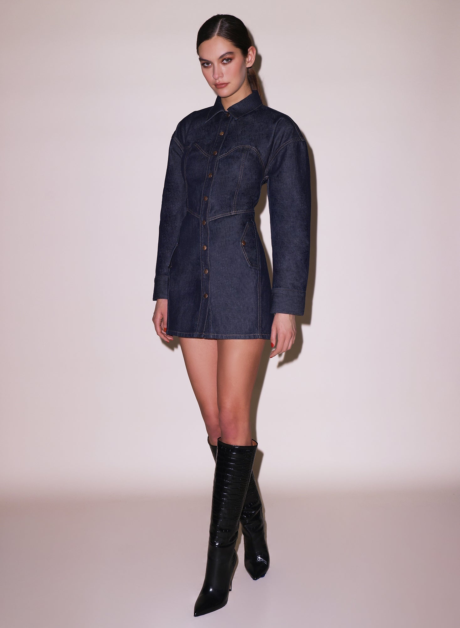Denim Shirt Dress - 3
