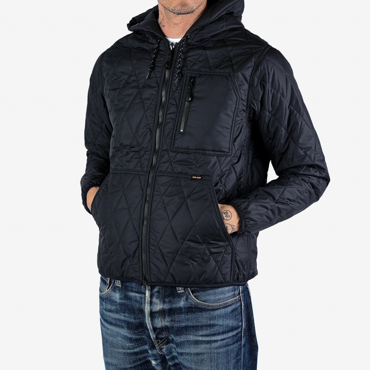IHJ-100-BLK Quilted Light Parka - Black - 2