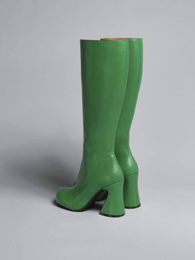 Marni GREEN LEATHER BOOT outlook