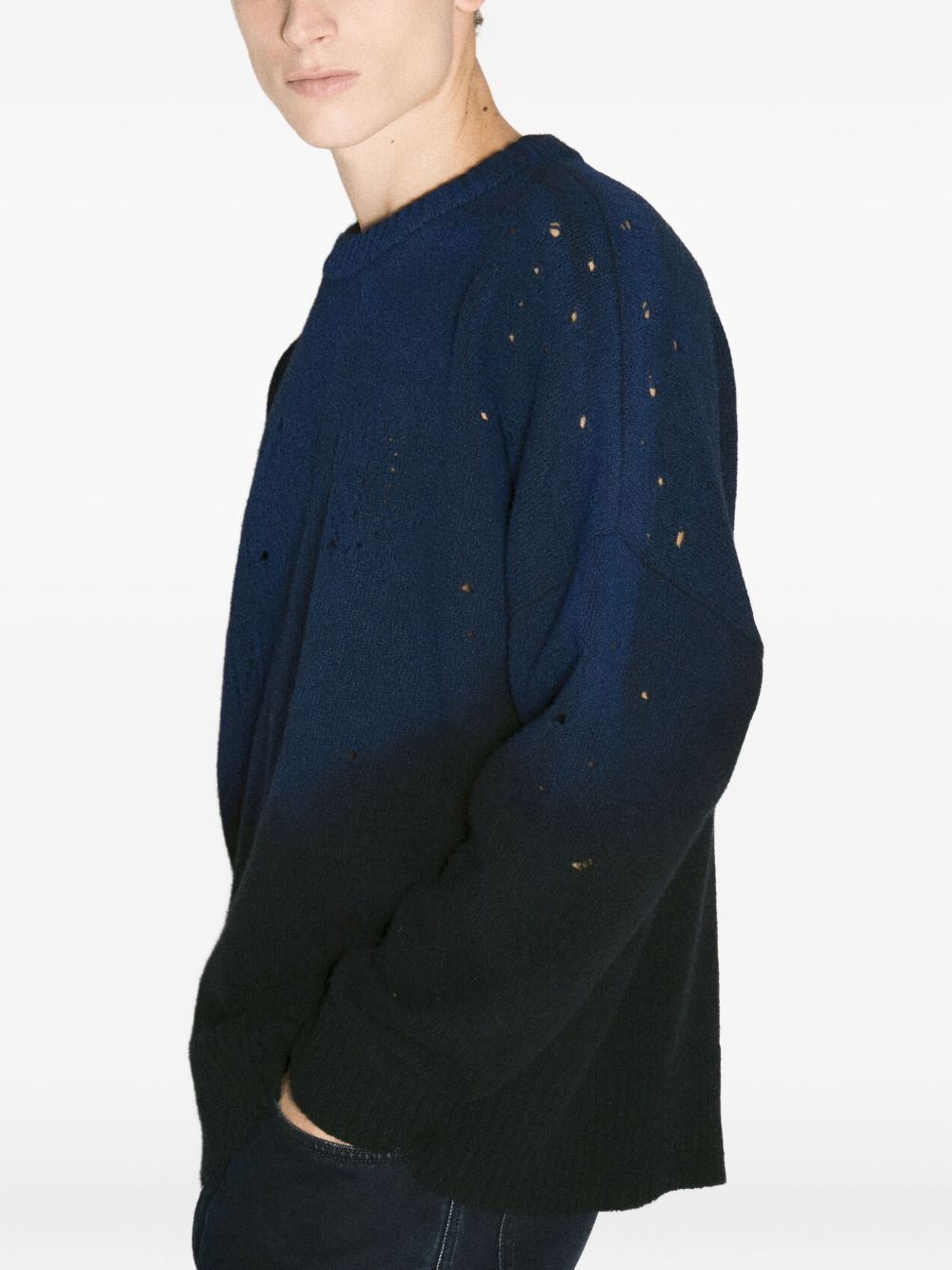 dip-dye cut-out sweater - 3