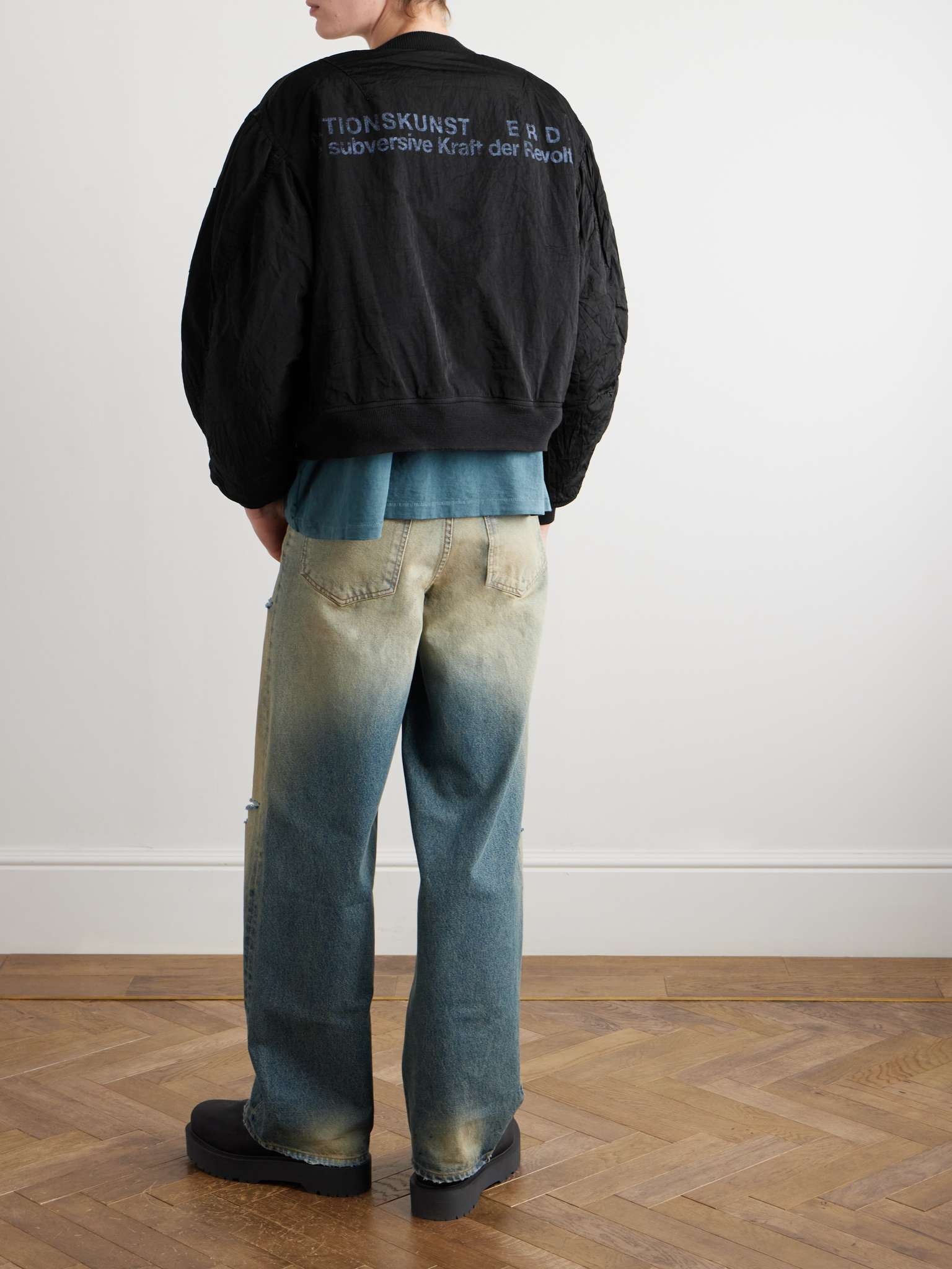 Padded Printed Crinkled-Shell Bomber Jacket - 2