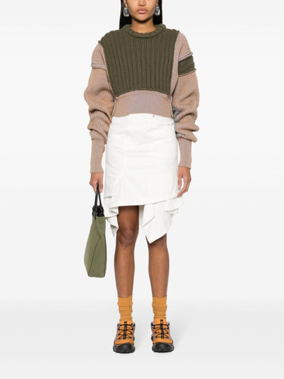 sacai asymmetric-design denim skirt outlook