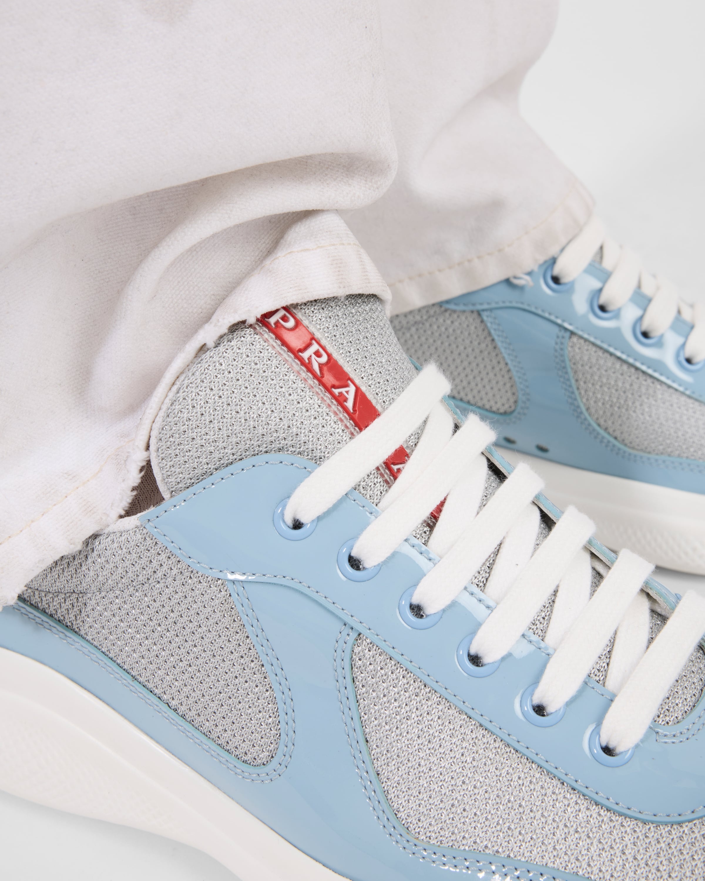 Patent leather and technical fabric Prada America's Cup sneakers - 8