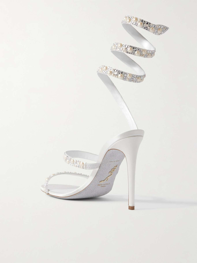 Chandelier embellished satin sandals 3