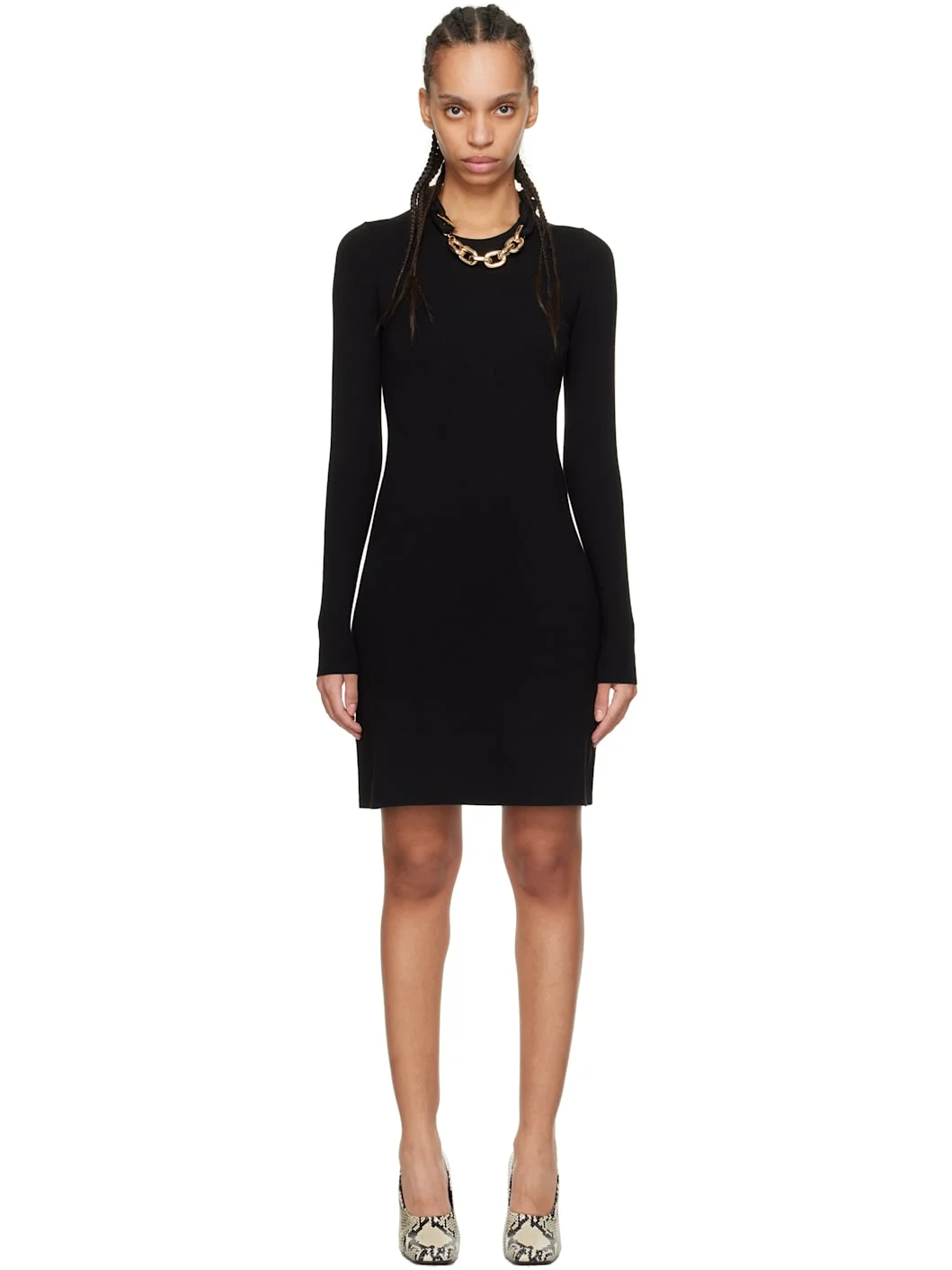 Black Knitted Minidress - 1