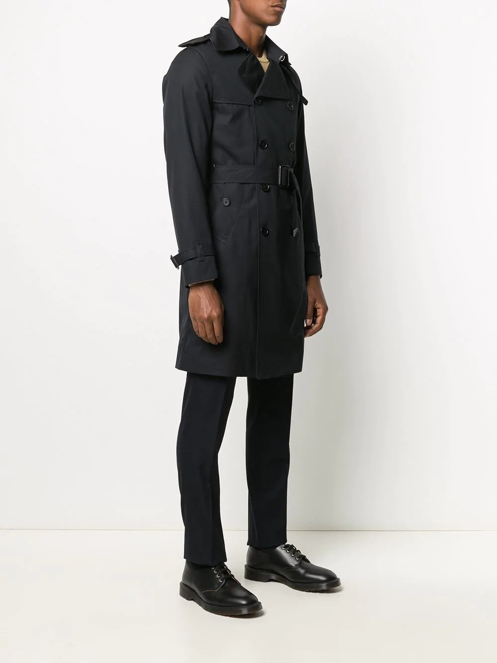 knee-length trench coat - 3