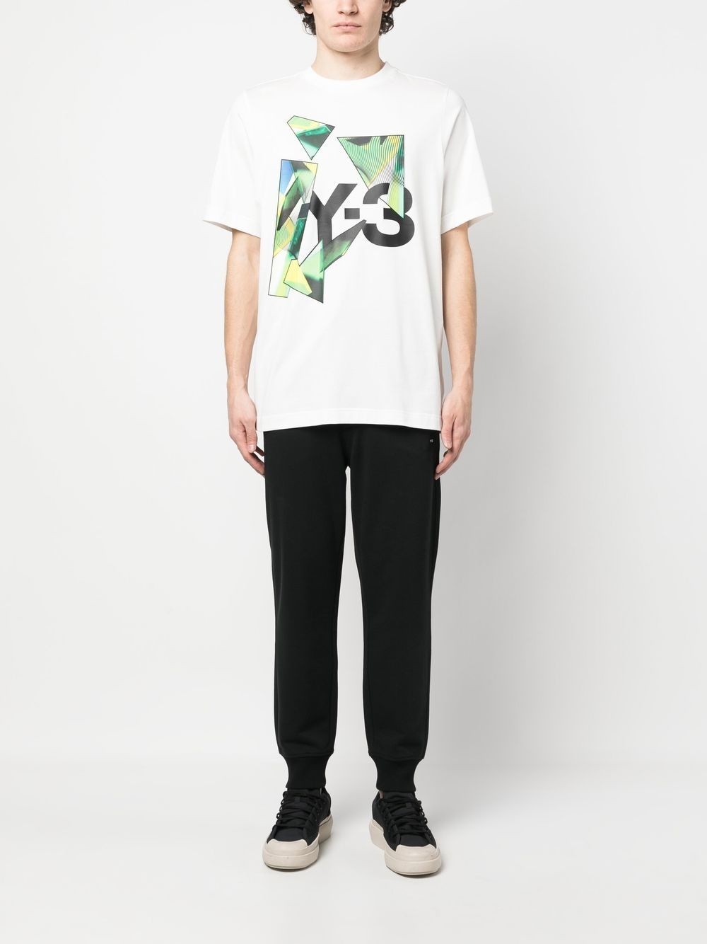 logo-print graphic T-shirt - 3