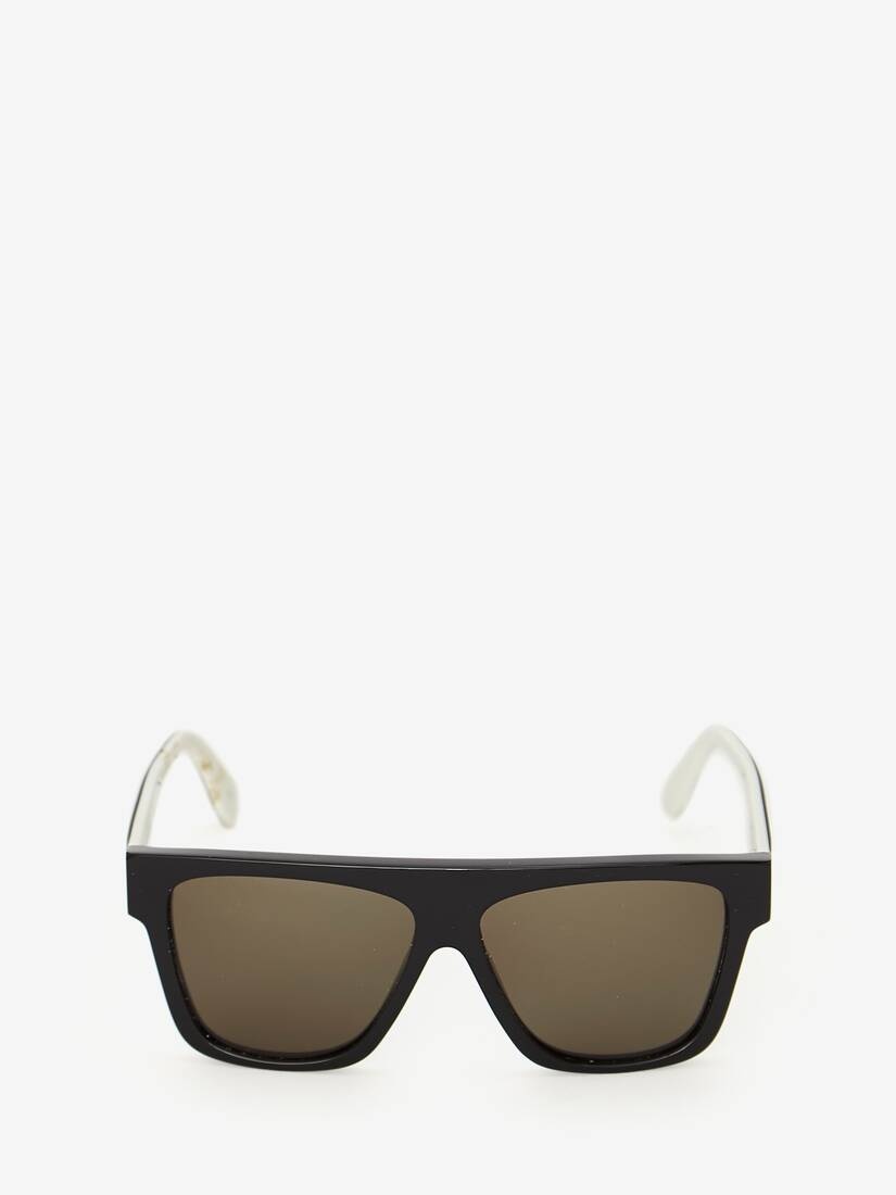 Selvedge Flat Top Sunglasses in Black/white - 1