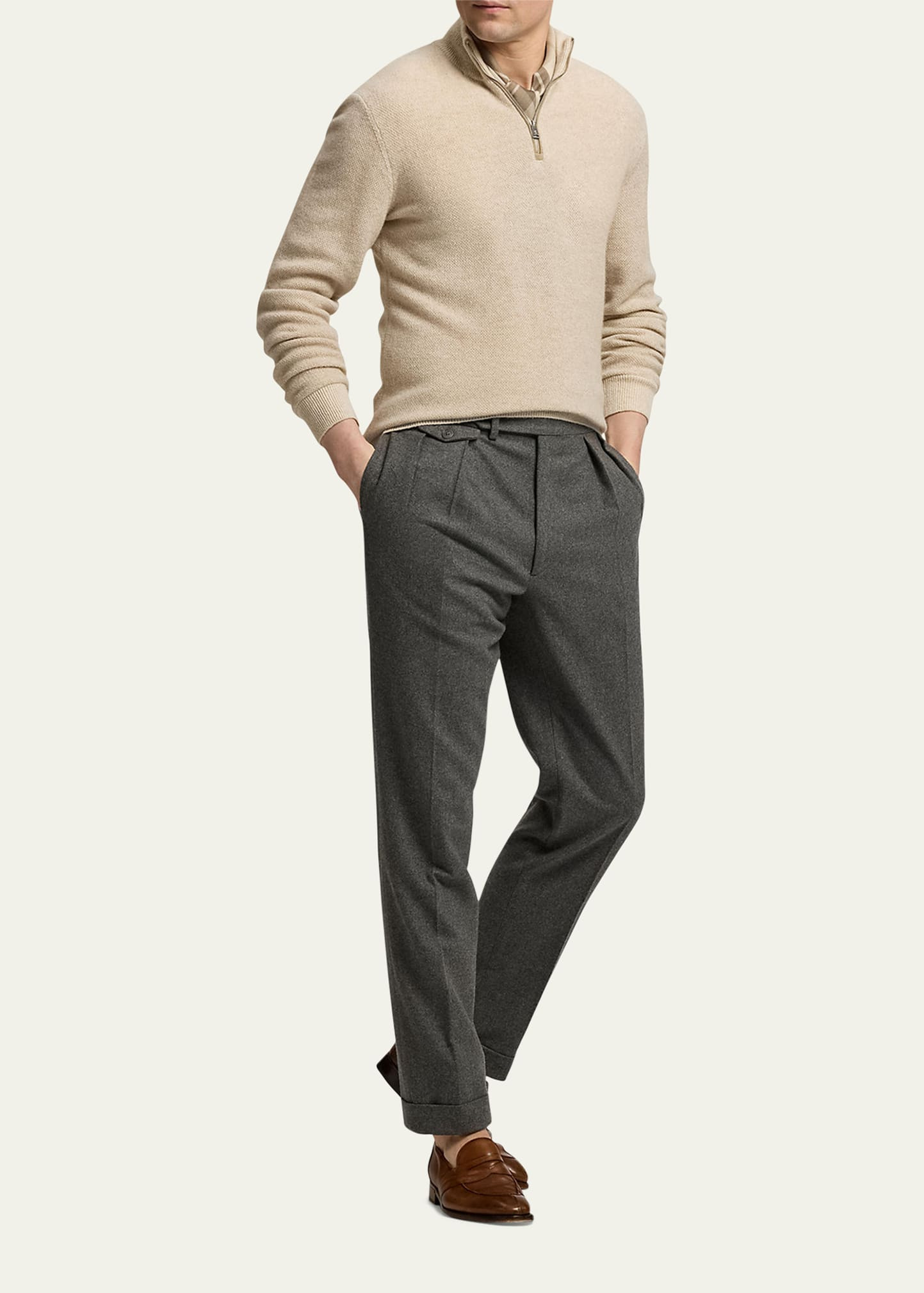 Men's Cashmere Half-Zip Sweater - 2