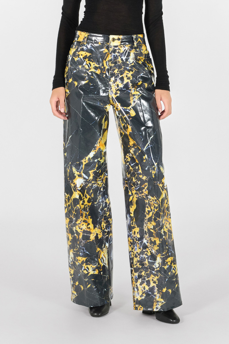 Loose trousers with Marble print 3