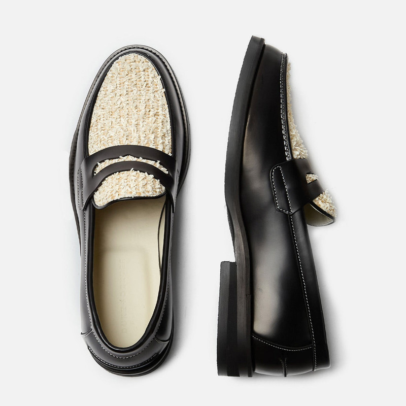 DUKE + DEXTER Wilde Black + White Habana Penny Loafer - Men's outlook