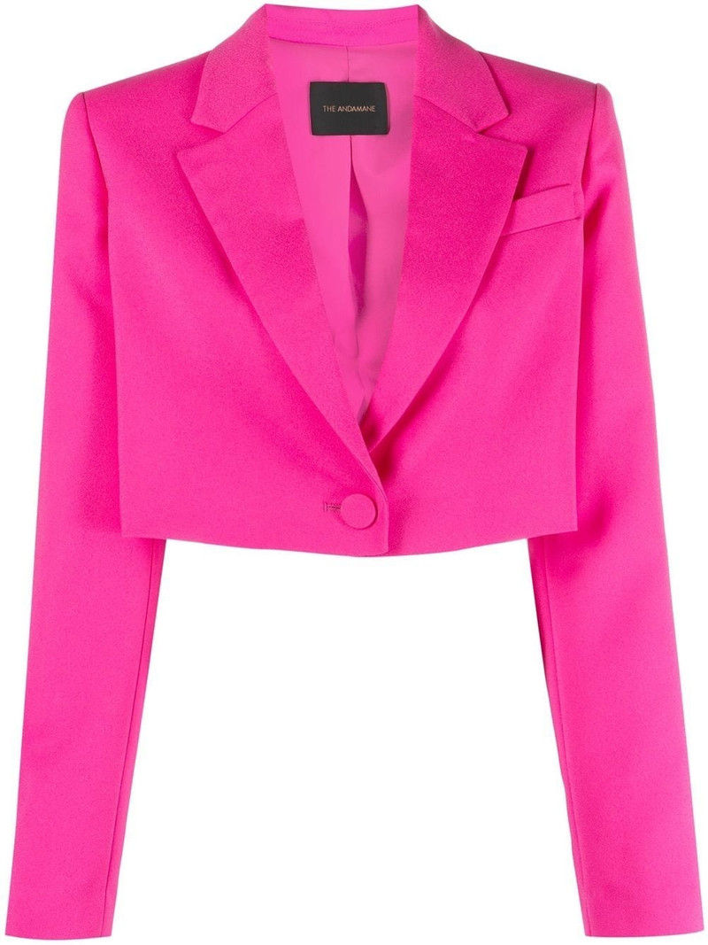 cropped single-breasted blazer 1