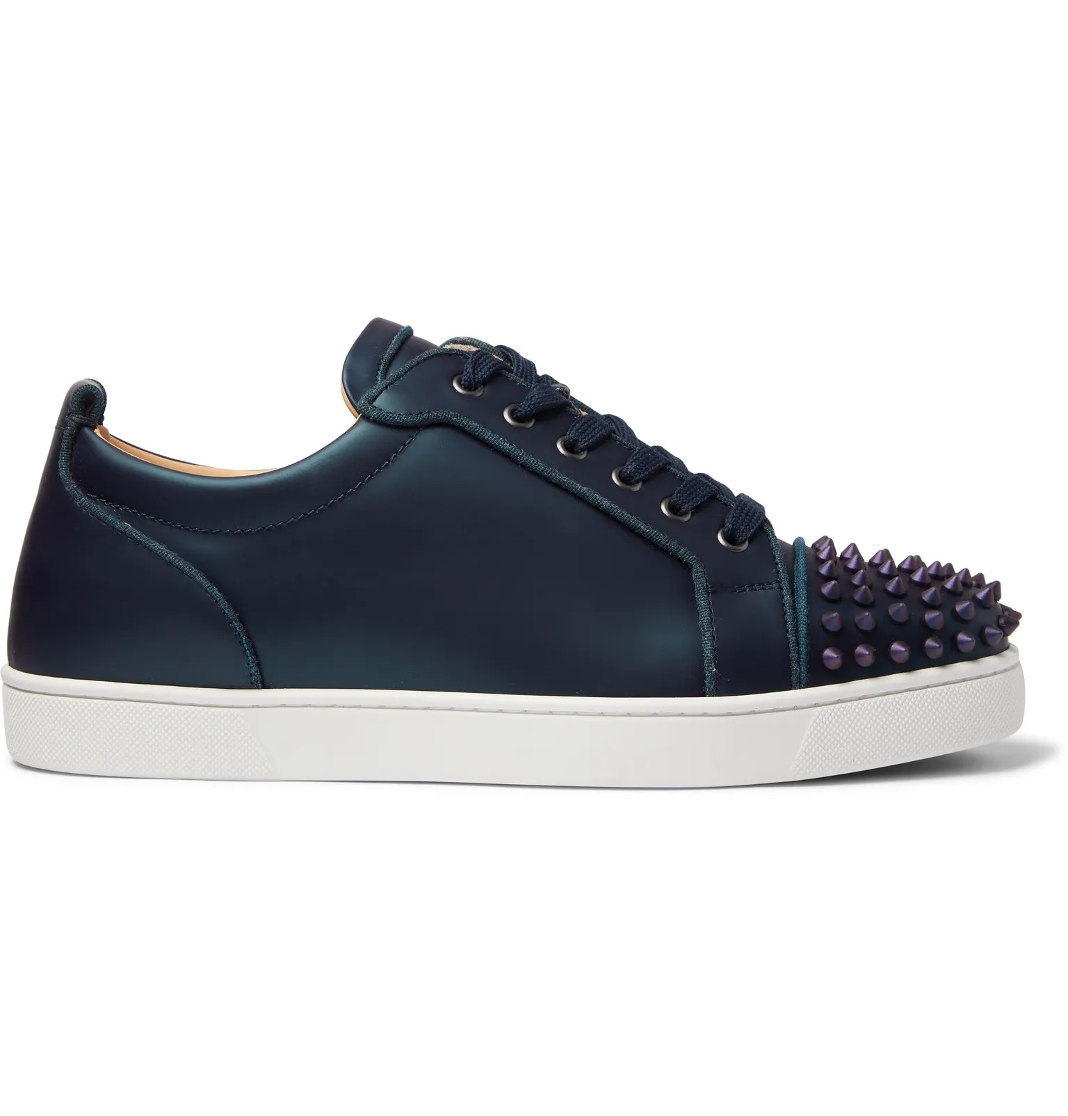 Louis Junior Spikes Cap-Toe Iridescent Leather Sneakers - 1